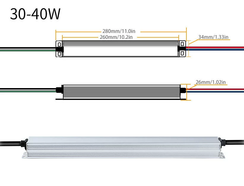 30-100W五合一防水調(diào)光電源0-10V 12V/24/36V/48V